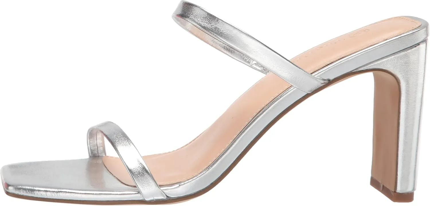 The Drop Women's Avery Square Toe Two Strap High Heeled Sandal