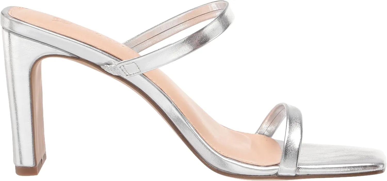 The Drop Women's Avery Square Toe Two Strap High Heeled Sandal