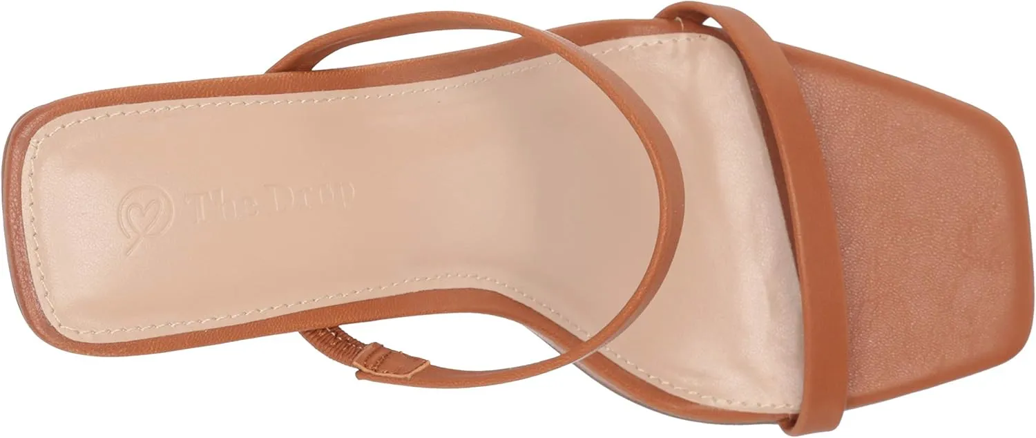 The Drop Women's Avery Square Toe Two Strap High Heeled Sandal