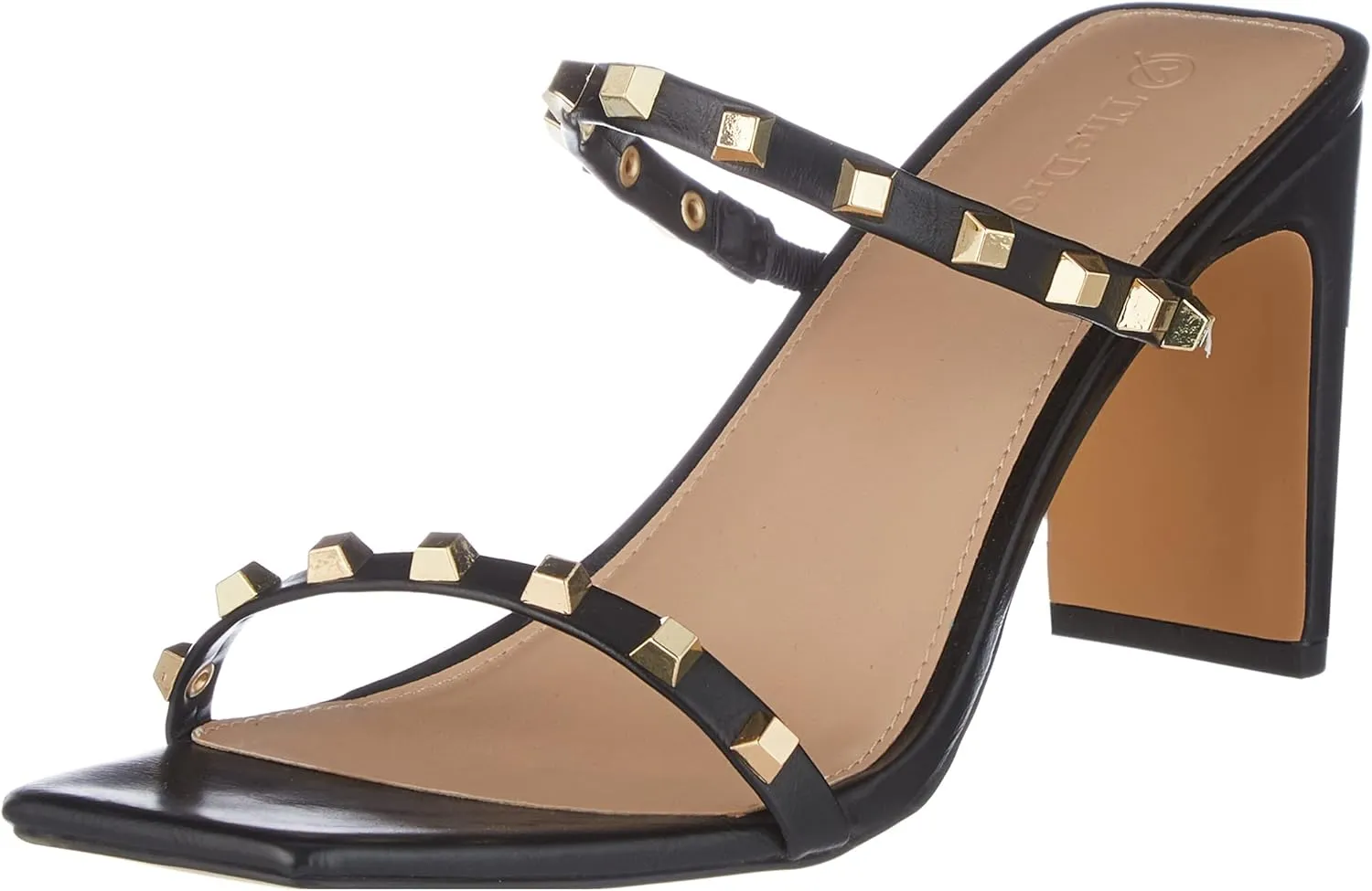 The Drop Women's Avery Square Toe Two Strap High Heeled Sandal