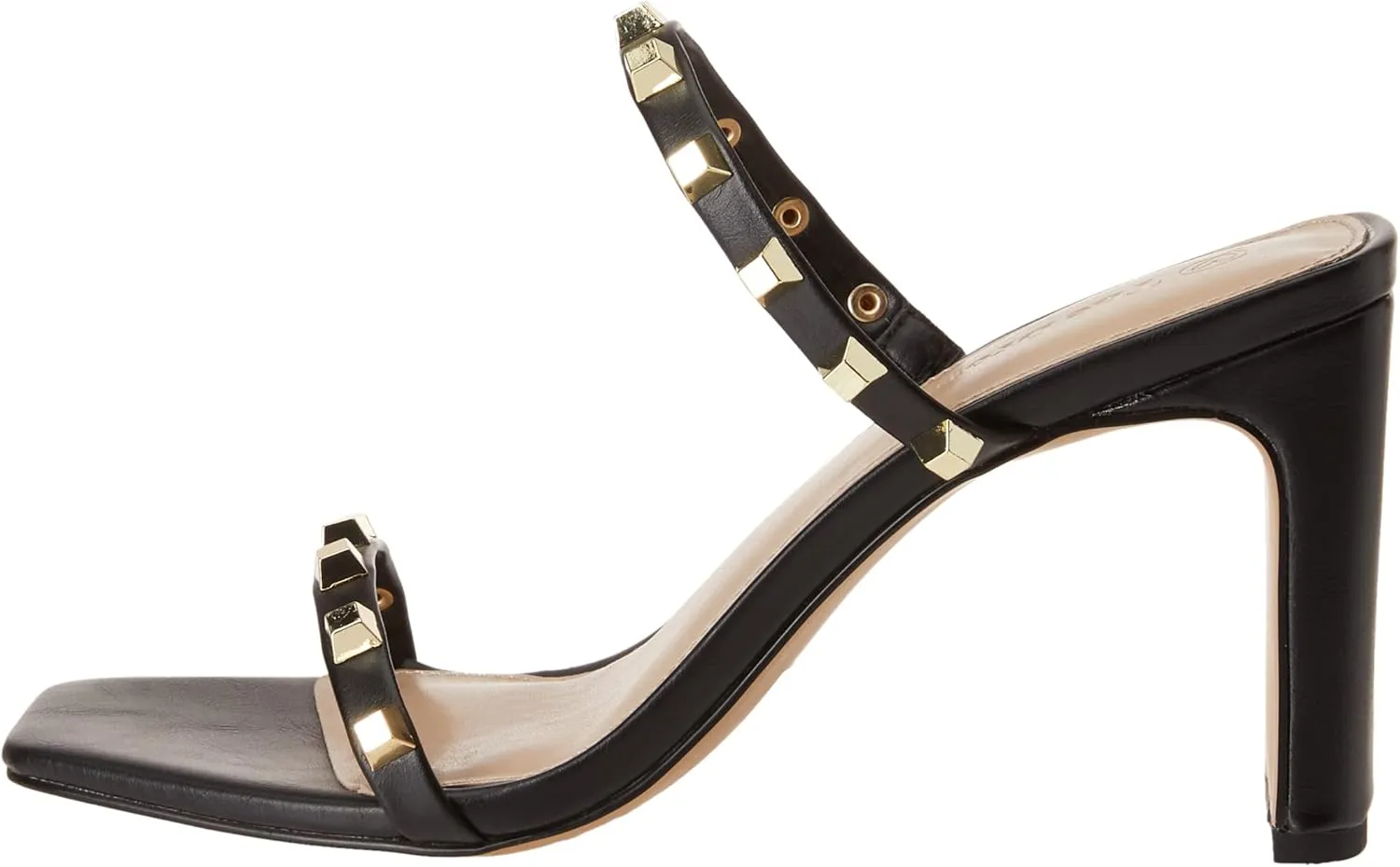The Drop Women's Avery Square Toe Two Strap High Heeled Sandal