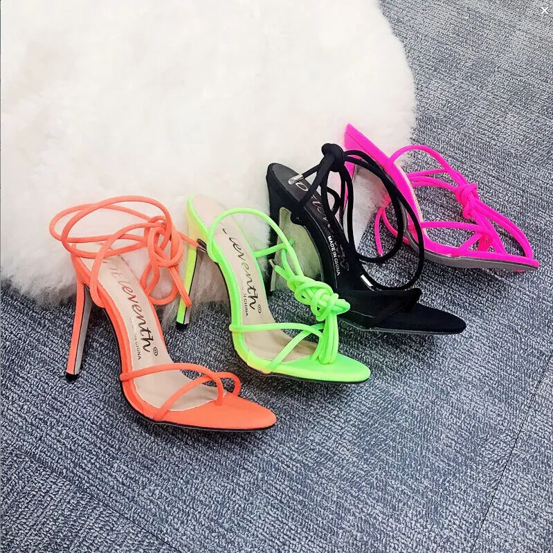 Thin Heels Women Ankle Cross Strap Sandals
