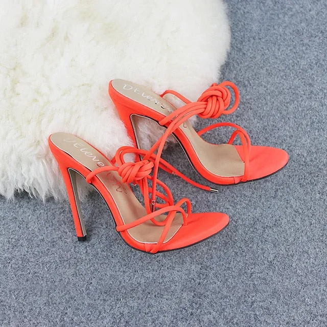 Thin Heels Women Ankle Cross Strap Sandals