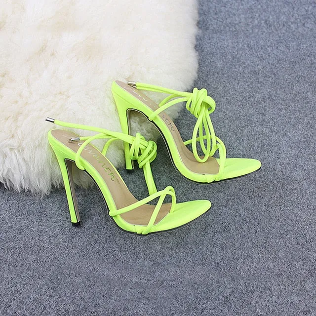 Thin Heels Women Ankle Cross Strap Sandals