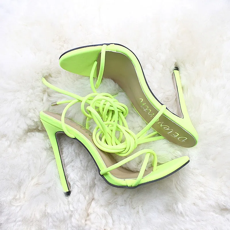Thin Heels Women Ankle Cross Strap Sandals