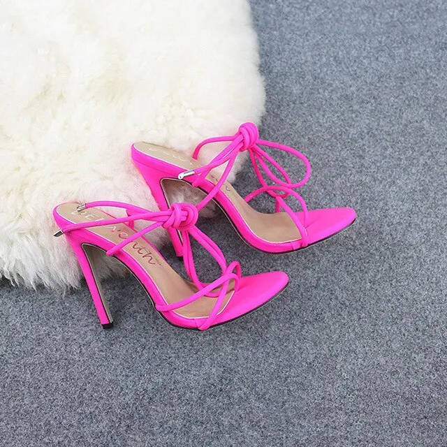 Thin Heels Women Ankle Cross Strap Sandals