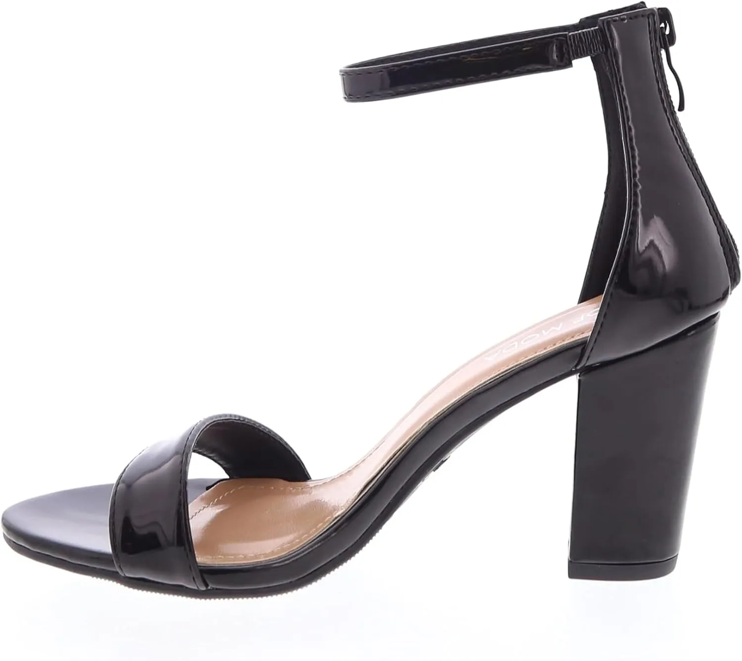 TOP MODA Hannah-1 Ankle Strap Dressy High Heel Sandal, Non-slip Sole, For Wedding, Party, Prom, Evening Wear, or Any Occasion, Sleek Style Block Heel Sandals