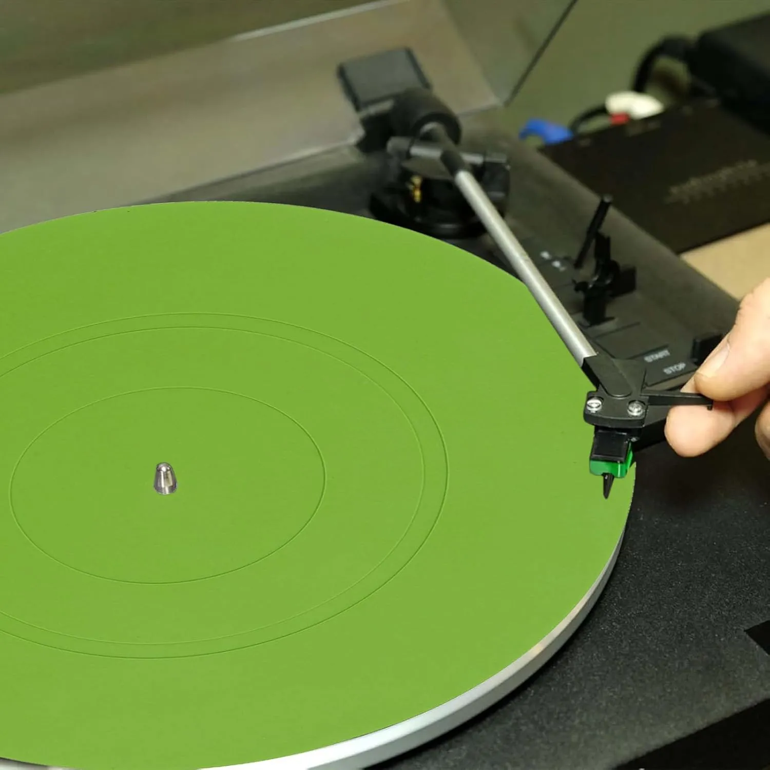 Turntable Platter Mat Rubber, Turntable Slipmat, for LP Record Player Mat for Rega, for Fluance, for Music Hall, Reduce Noise and Tighter Bass Quality, 12 Inch (Green)