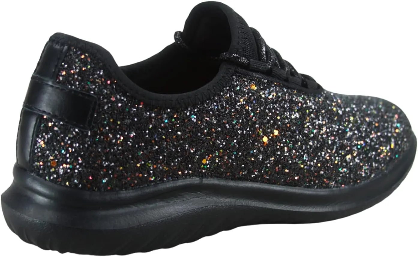 TZ Lotus-08 Women's Comfort Slip On Fashion Color Glitter Walking Runing Flat Heel Sneakers Shoes