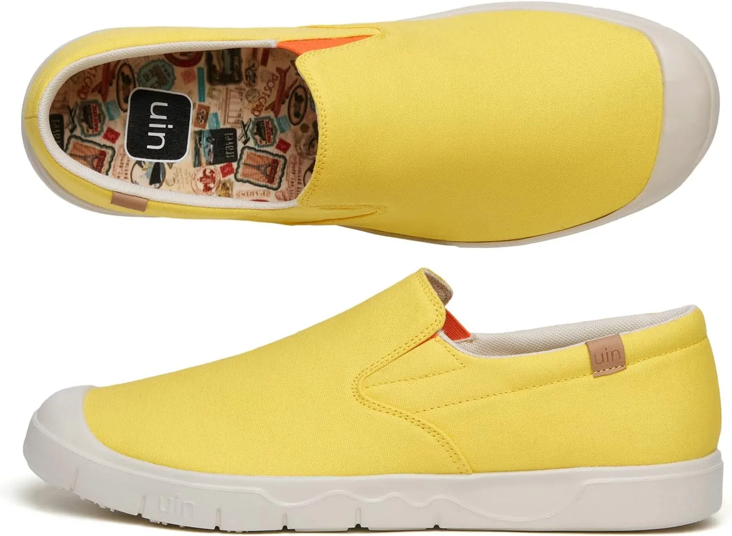 UIN Men's Fashion Sneakers Lightweight Walking Casual Slip Ons Comfortable Canvas Art Painted Travel Shoes Cadiz