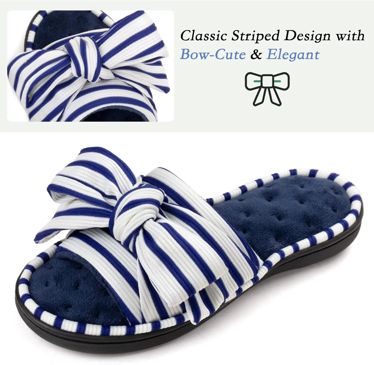 ULTRAIDEAS Women's Eurytides Slide Slippers Memory Foam House Shoes