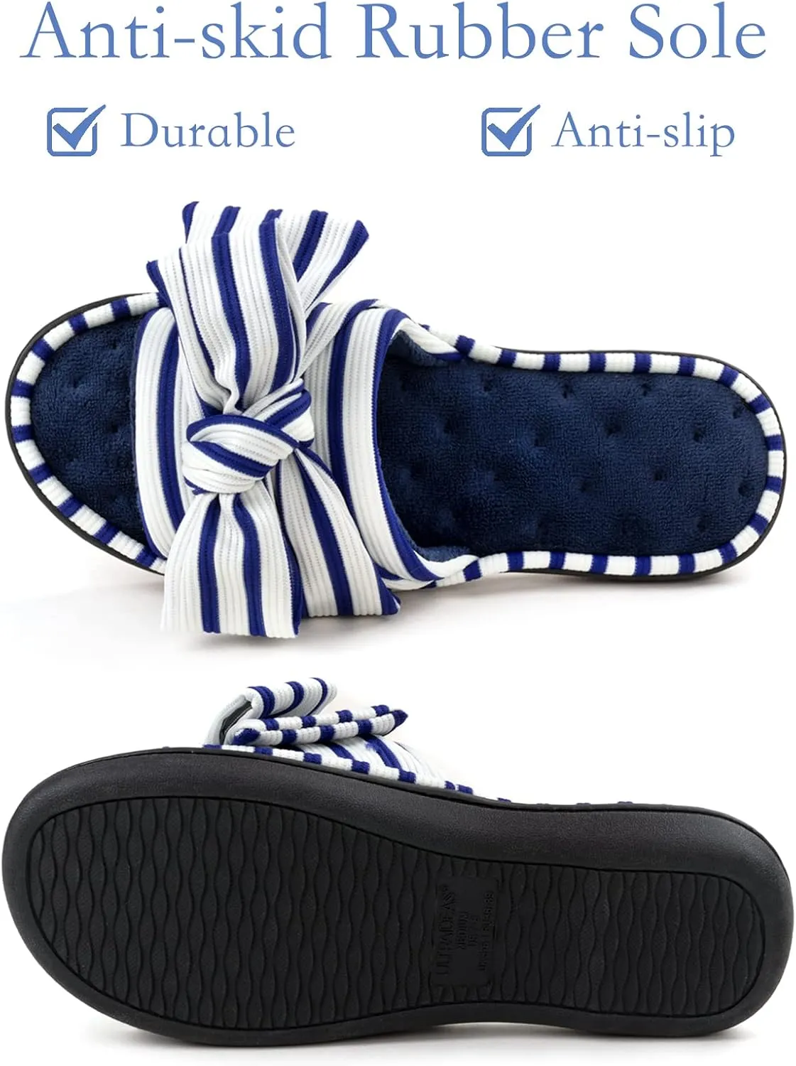 ULTRAIDEAS Women's Eurytides Slide Slippers Memory Foam House Shoes