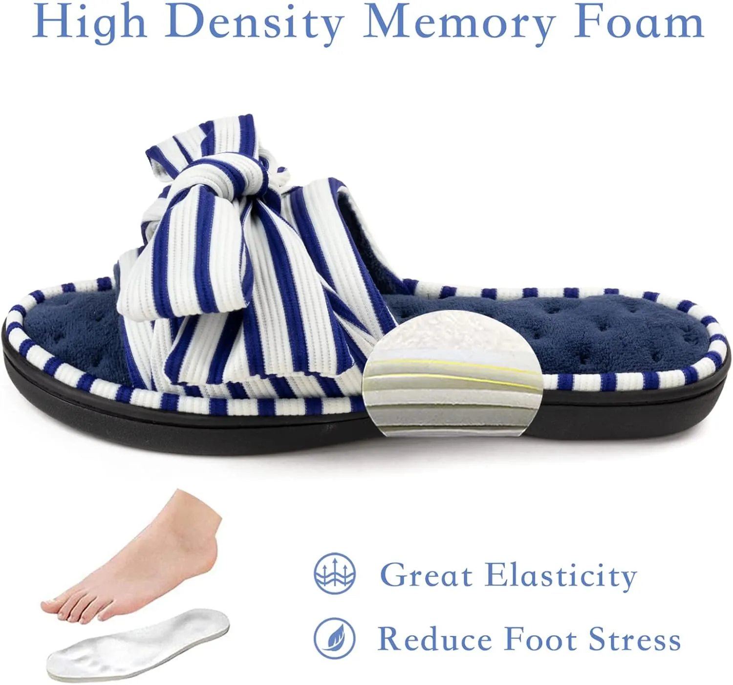 ULTRAIDEAS Women's Eurytides Slide Slippers Memory Foam House Shoes