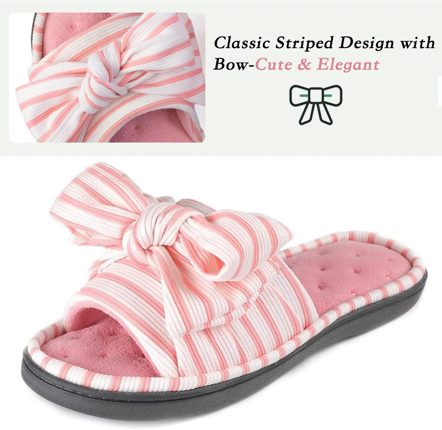 ULTRAIDEAS Women's Eurytides Slide Slippers Memory Foam House Shoes