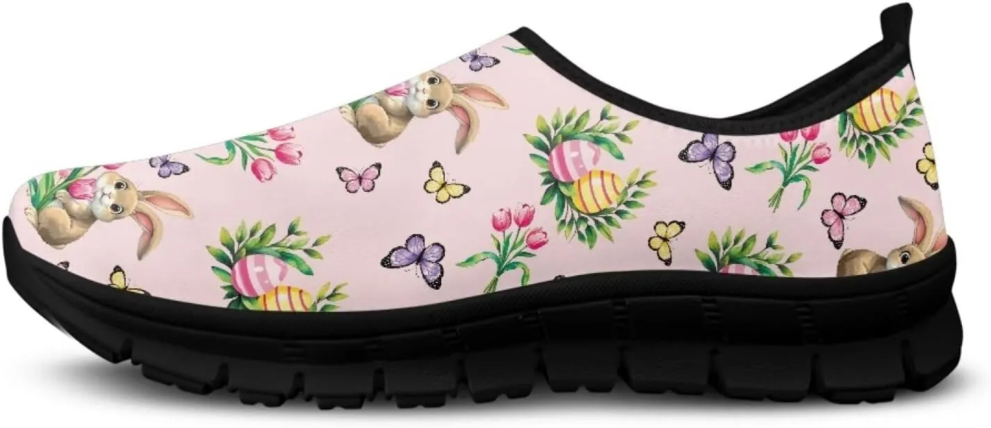 UNICEU Easter Casual Shoes for Women Slip On Low Top Fashion Sneakers Breathable Lightweight Walking Work Footwear