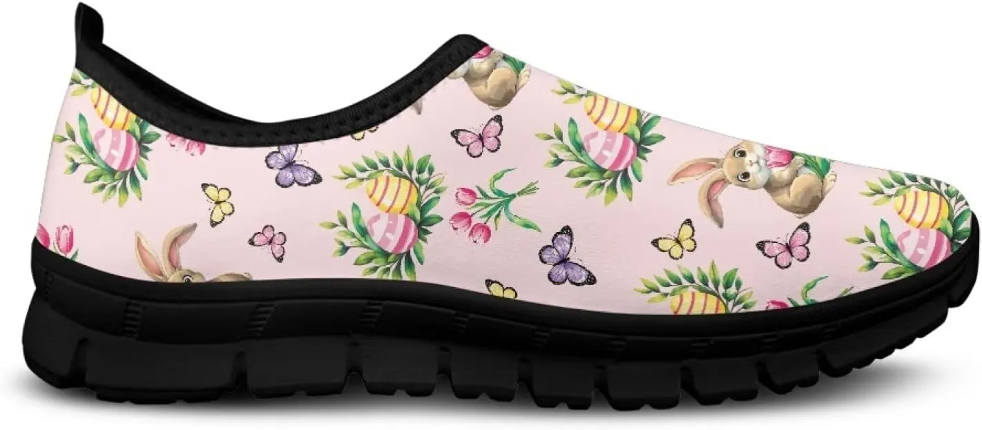 UNICEU Easter Casual Shoes for Women Slip On Low Top Fashion Sneakers Breathable Lightweight Walking Work Footwear