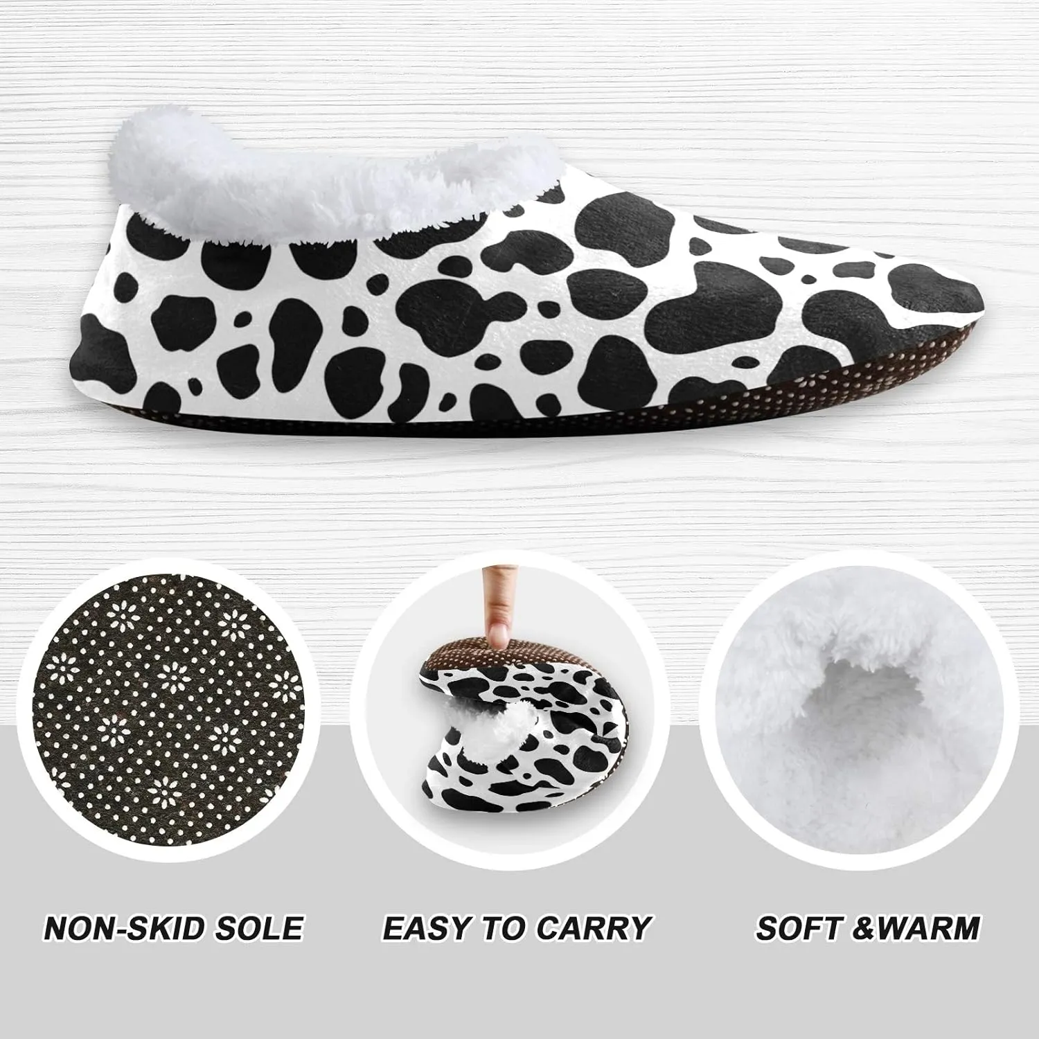 Unisex Fuzzy House Slippers Memory Foam Warm Slip Shoes Fur Lining M-XXL