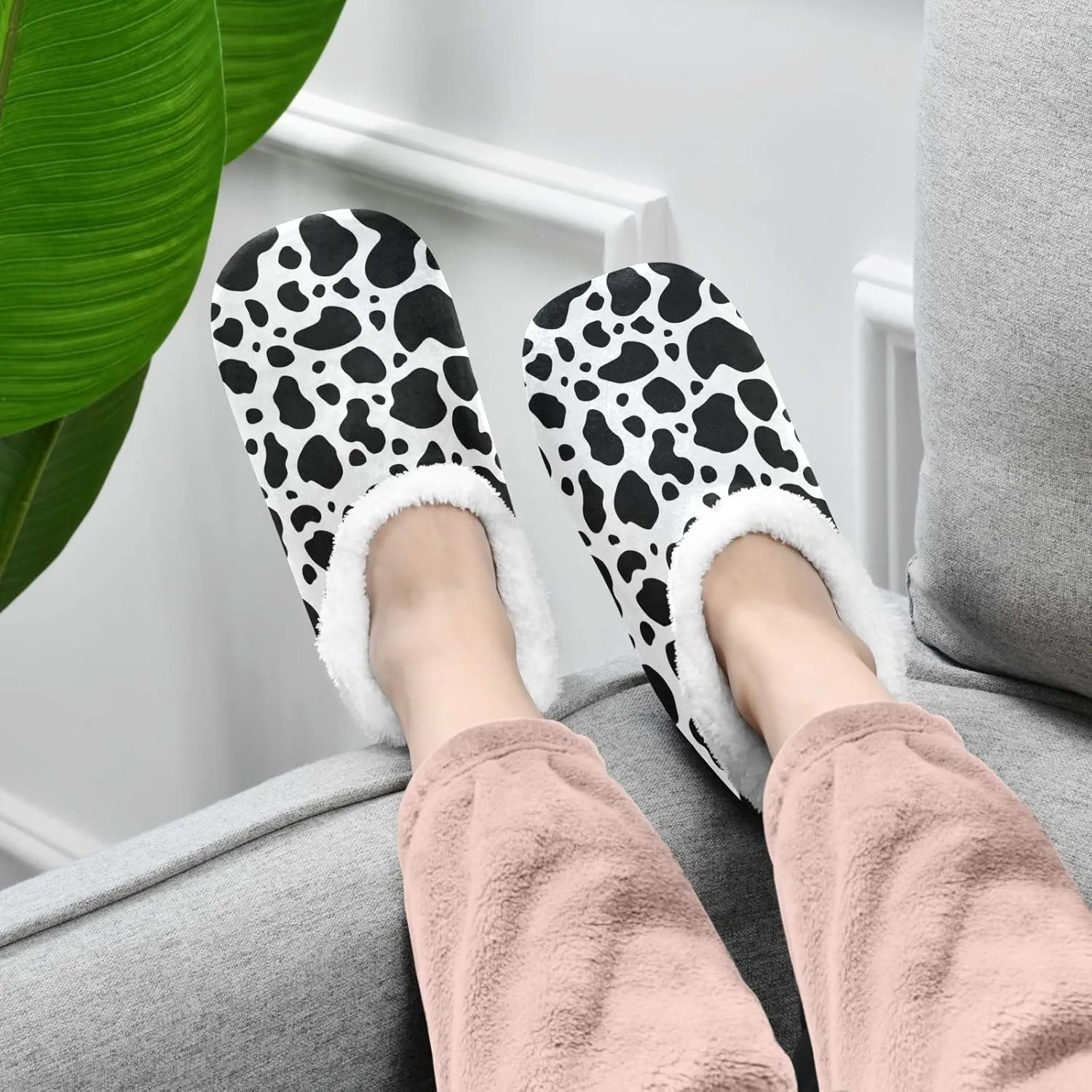 Unisex Fuzzy House Slippers Memory Foam Warm Slip Shoes Fur Lining M-XXL
