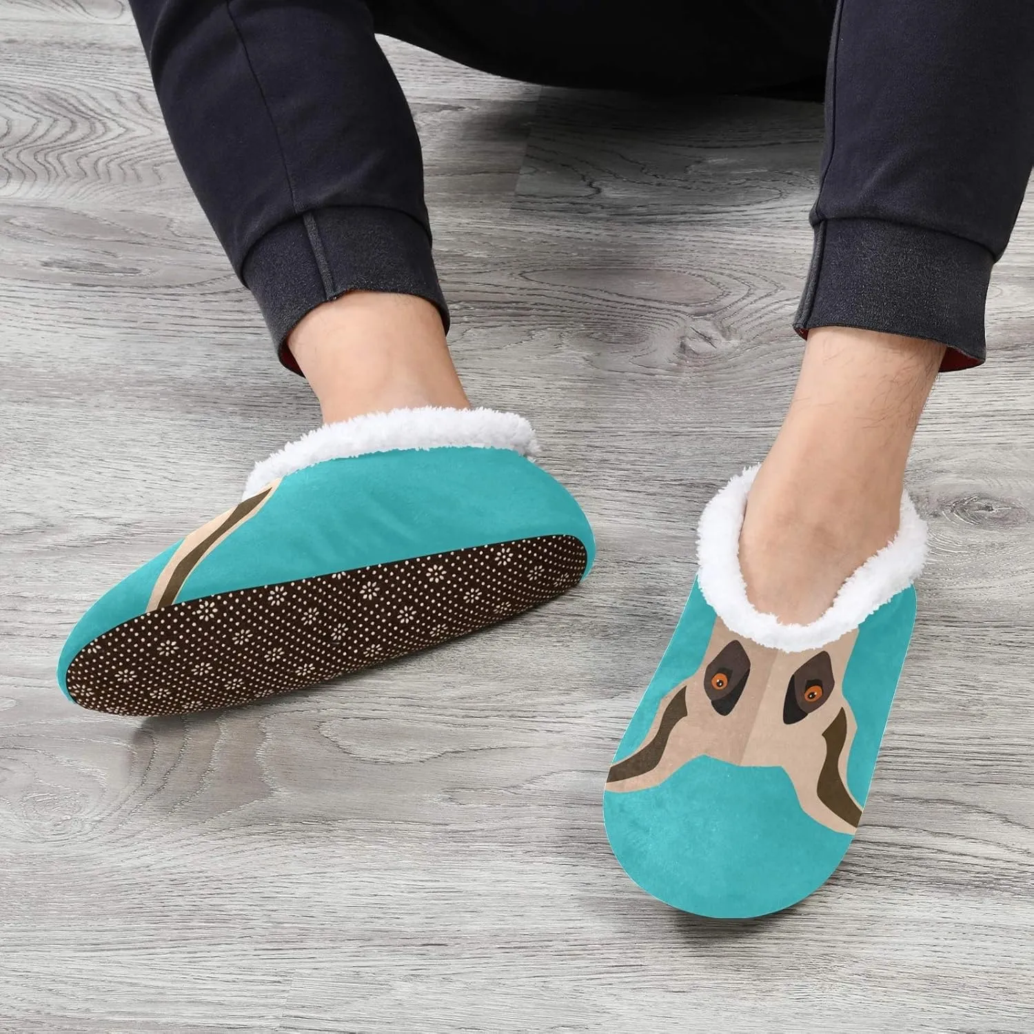 Unisex Fuzzy House Slippers Memory Foam Warm Slip Shoes Fur Lining M-XXL