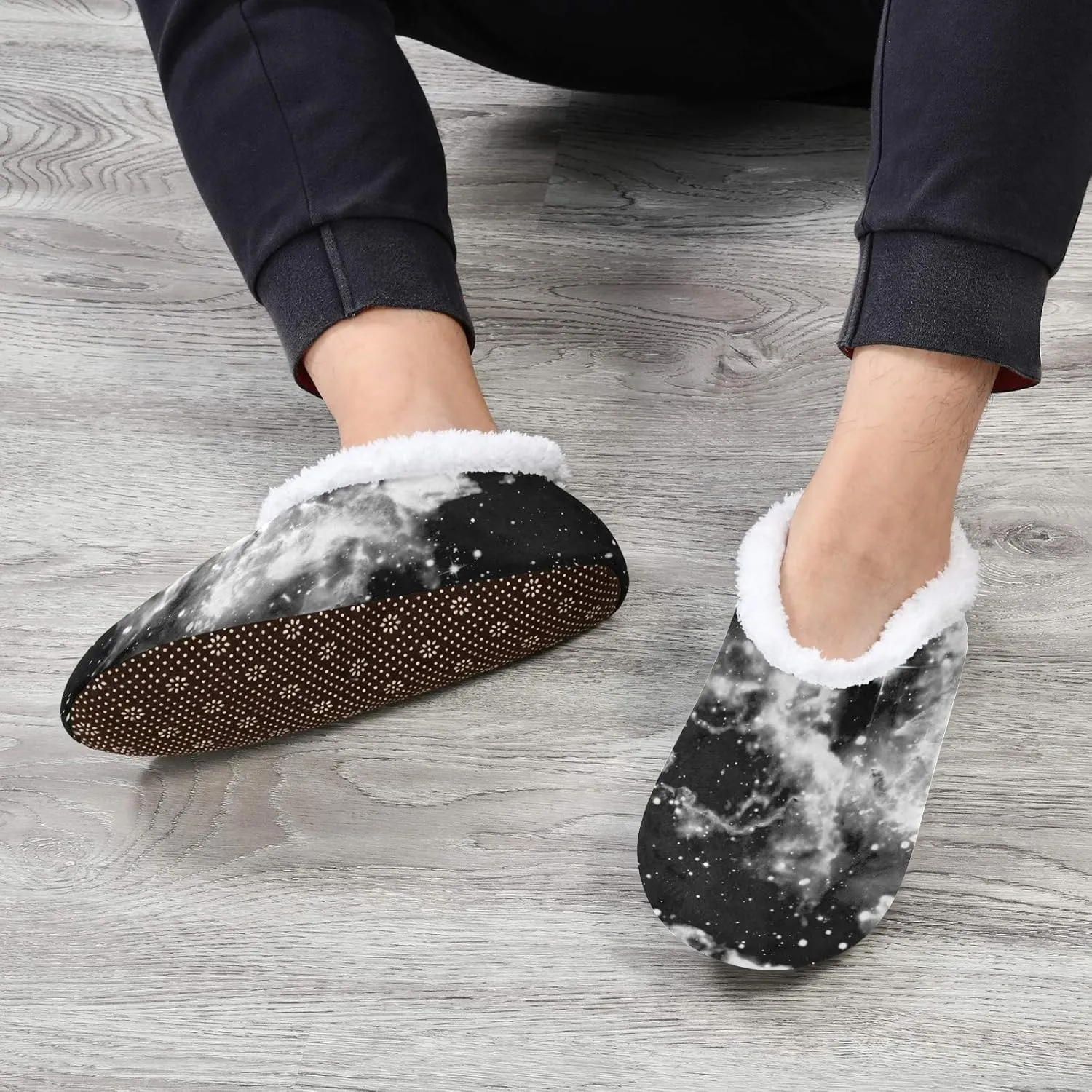 Unisex Fuzzy House Slippers Memory Foam Warm Slip Shoes Fur Lining M-XXL