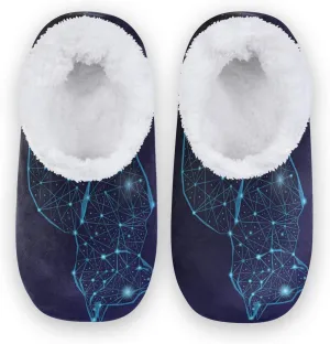Unisex Fuzzy House Slippers Memory Foam Warm Slip Shoes Fur Lining M-XXL