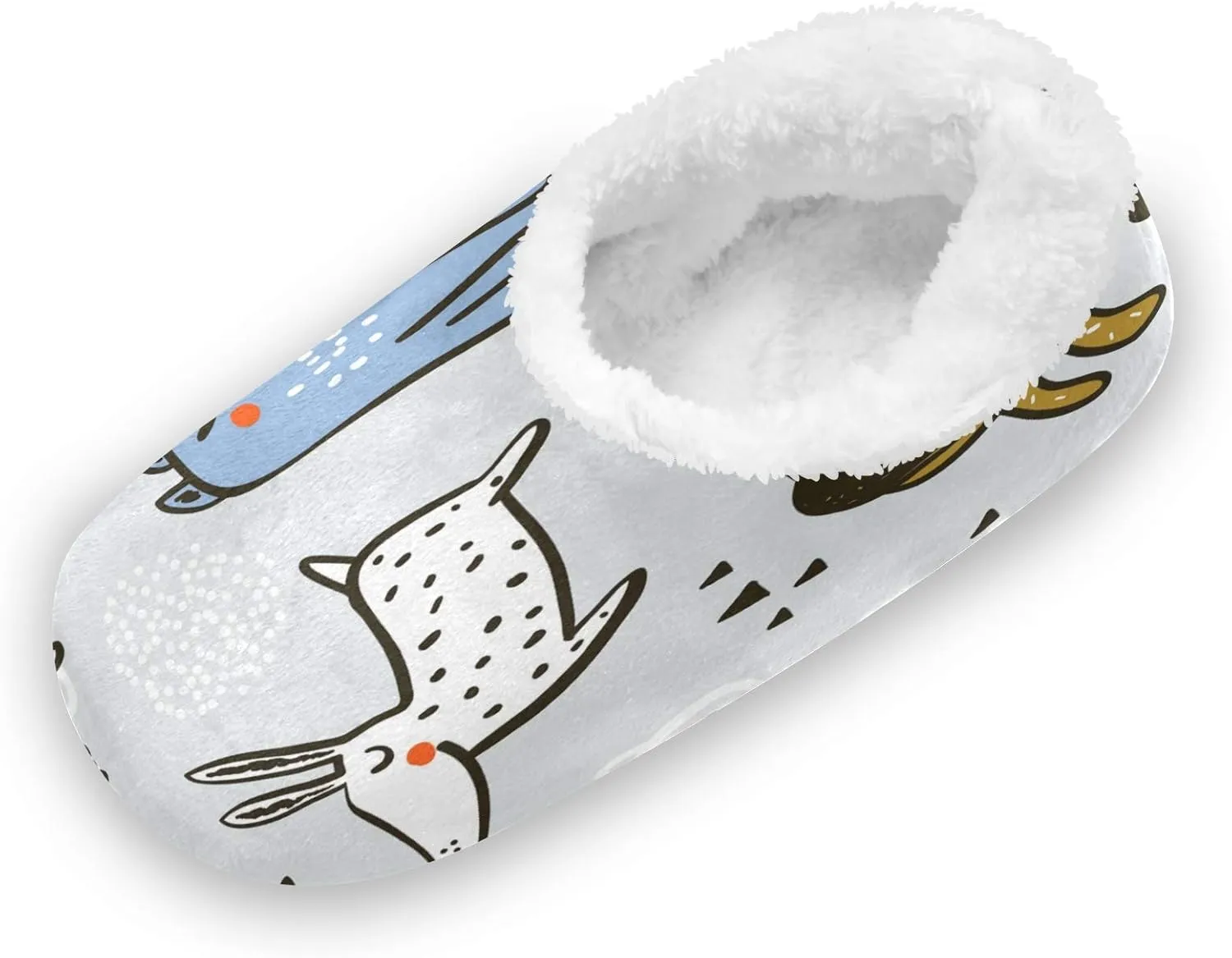 Unisex Fuzzy House Slippers Memory Foam Warm Slip Shoes Fur Lining M-XXL