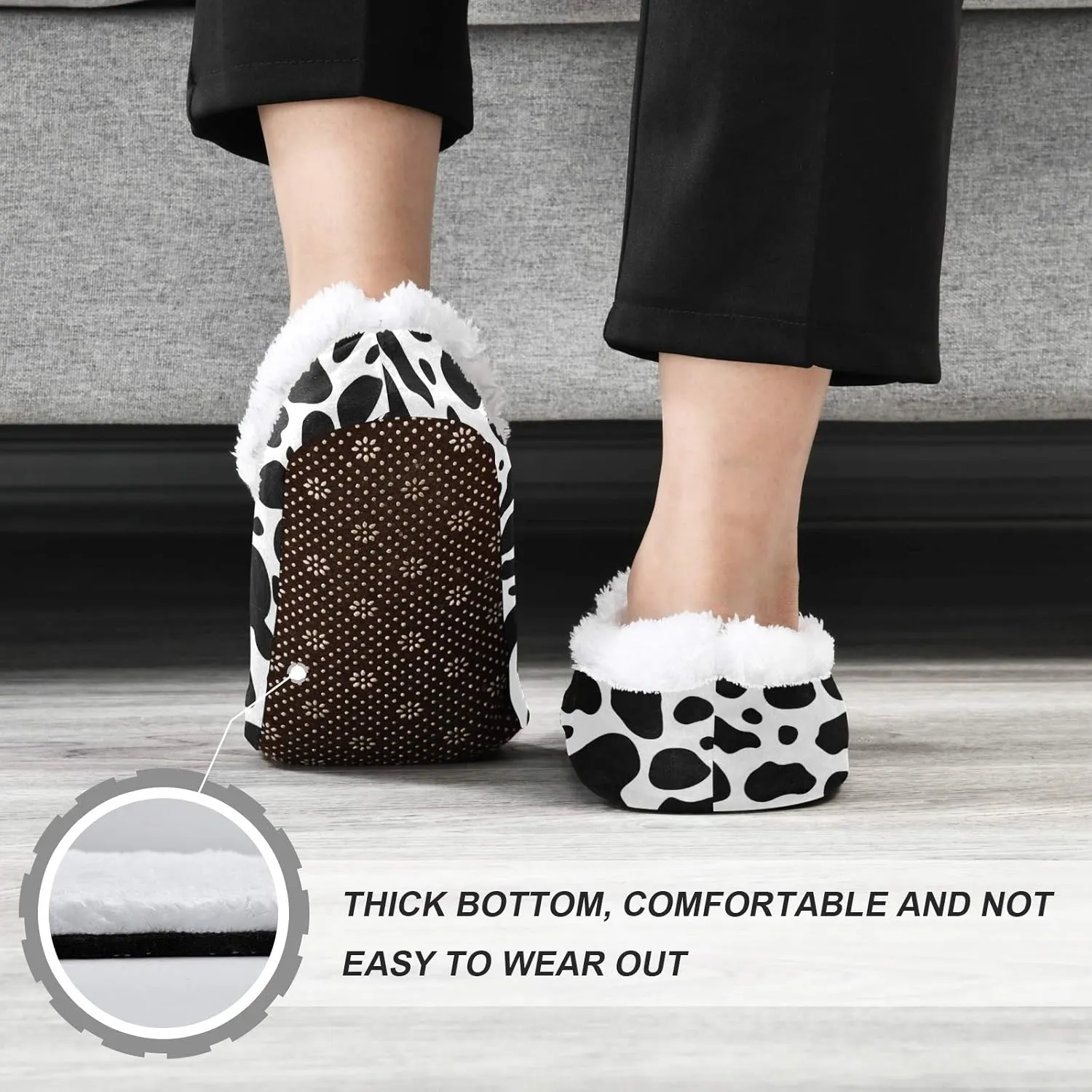 Unisex Fuzzy House Slippers Memory Foam Warm Slip Shoes Fur Lining M-XXL