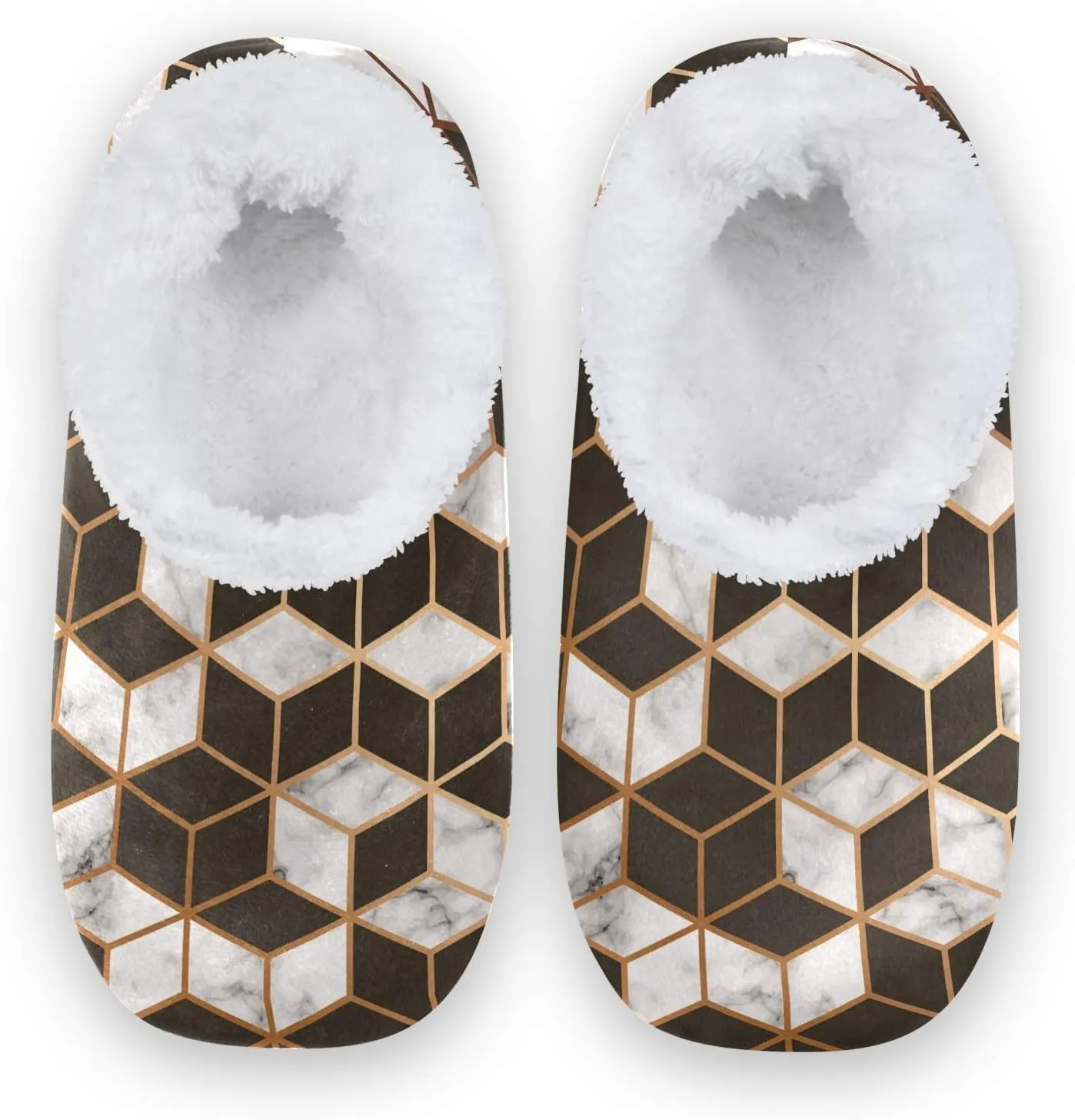 Unisex Fuzzy House Slippers Memory Foam Warm Slip Shoes Fur Lining M-XXL