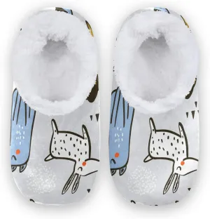 Unisex Fuzzy House Slippers Memory Foam Warm Slip Shoes Fur Lining M-XXL