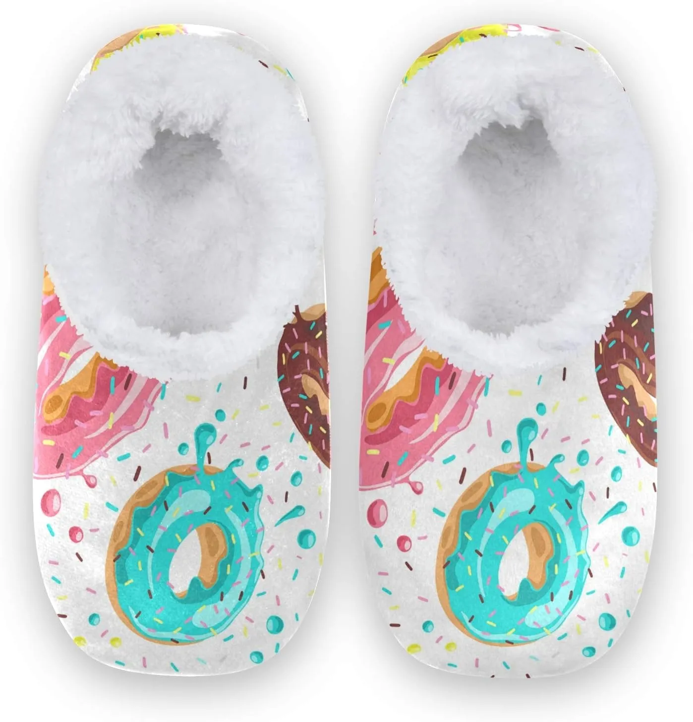 Unisex Fuzzy House Slippers Memory Foam Warm Slip Shoes Fur Lining M-XXL