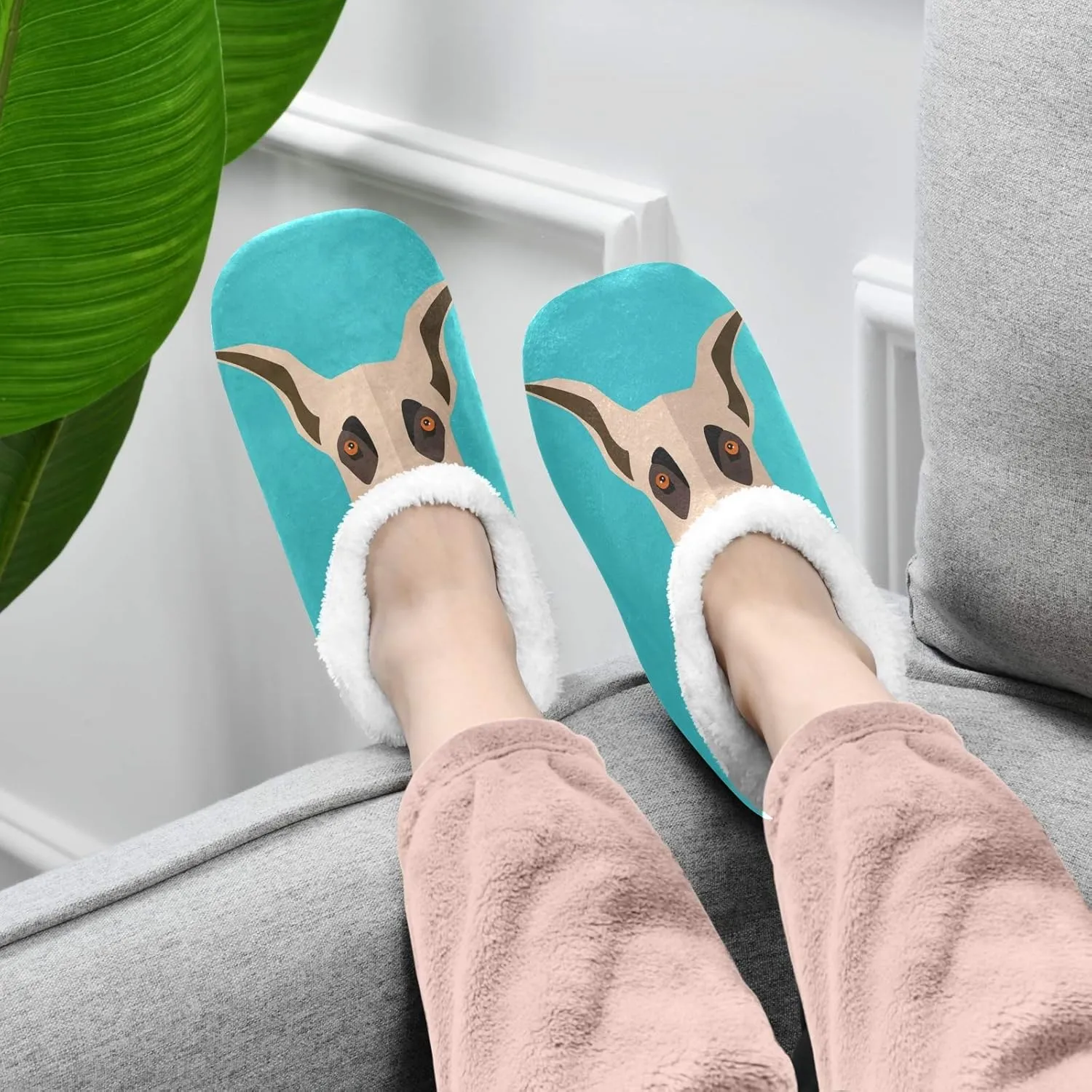 Unisex Fuzzy House Slippers Memory Foam Warm Slip Shoes Fur Lining M-XXL