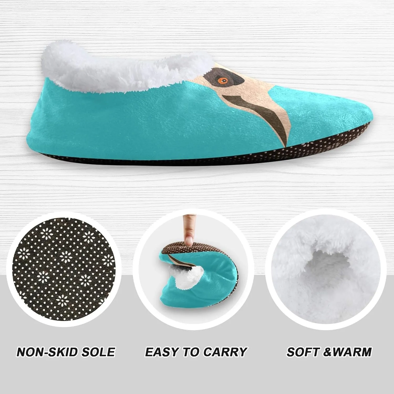 Unisex Fuzzy House Slippers Memory Foam Warm Slip Shoes Fur Lining M-XXL