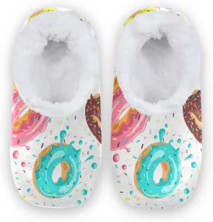 Unisex Fuzzy House Slippers Memory Foam Warm Slip Shoes Fur Lining M-XXL