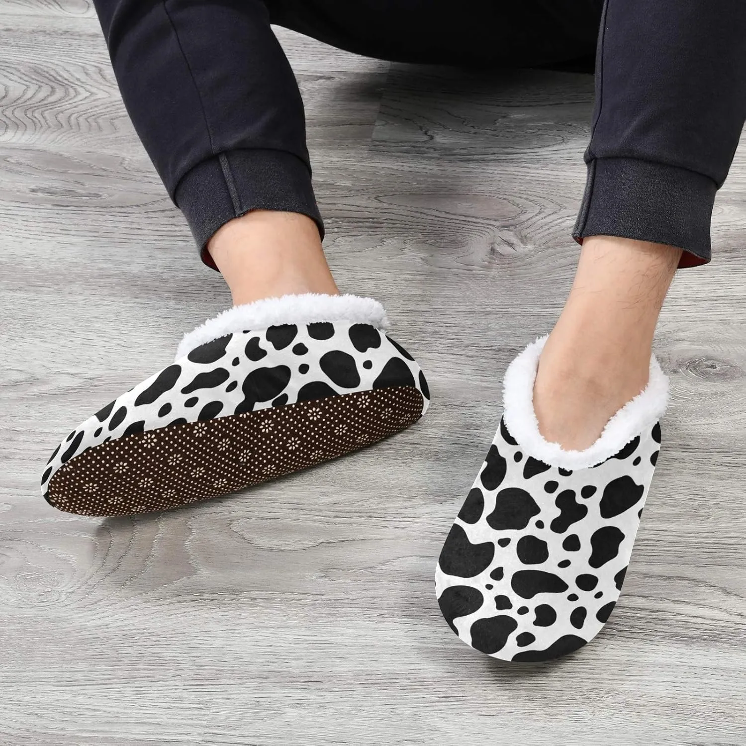 Unisex Fuzzy House Slippers Memory Foam Warm Slip Shoes Fur Lining M-XXL