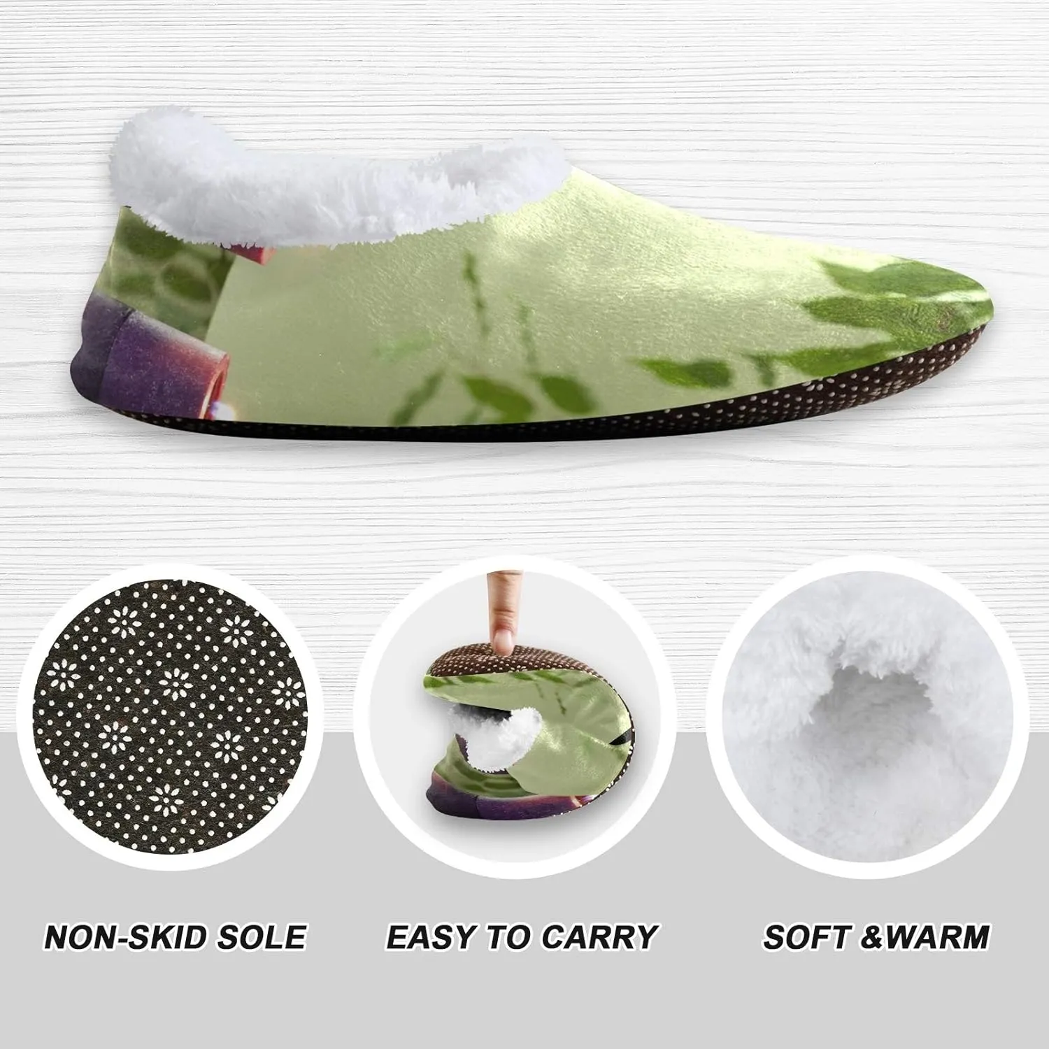 Unisex Fuzzy House Slippers Memory Foam Warm Slip Shoes Fur Lining M-XXL