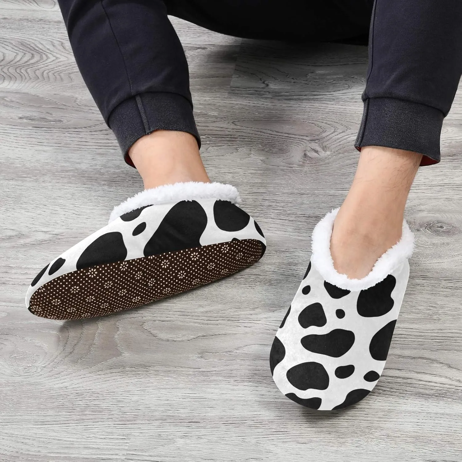 Unisex Fuzzy House Slippers Memory Foam Warm Slip Shoes Fur Lining M-XXL