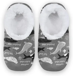 Unisex Fuzzy House Slippers, Warm Fur Lining Shoes, Non-Slip Memory Foam Slippers M-XXL