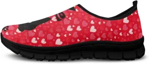 Valentine's Day Slip On Sneakers for Women Casual Low Top Flat Shoes Mesh Breathable Work Tennis Footwear