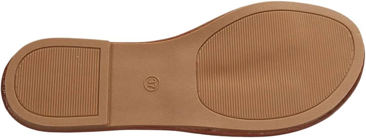 Verdusa Women's Casual Slip on Slides Open Toe Cut Out Beach Flat Sandals