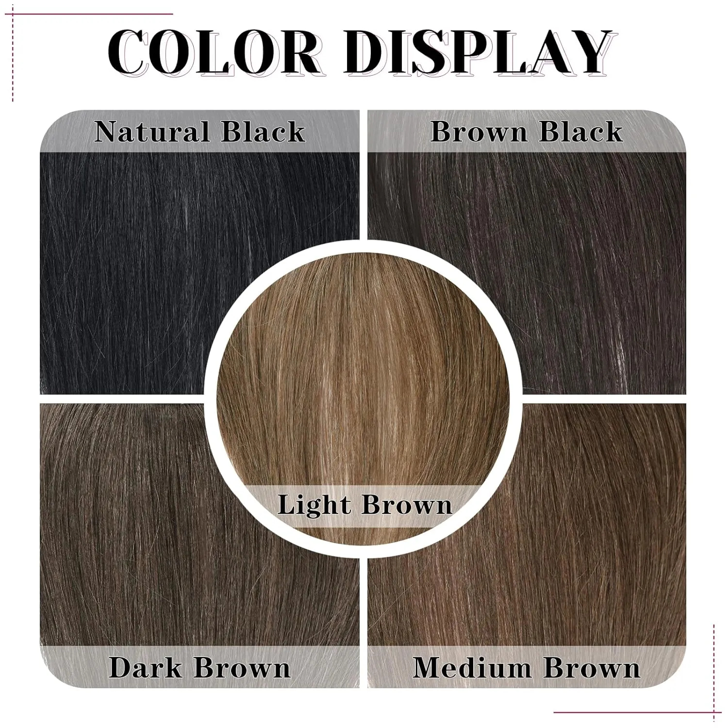 VERNA Real Human Hair Topper, 10 Inch 100％ Human Hair Toppers for Women with Thinning Hair, Large area Coverage Brown Black Hairpiece Wiglet for Daily Wear(8 * 11)
