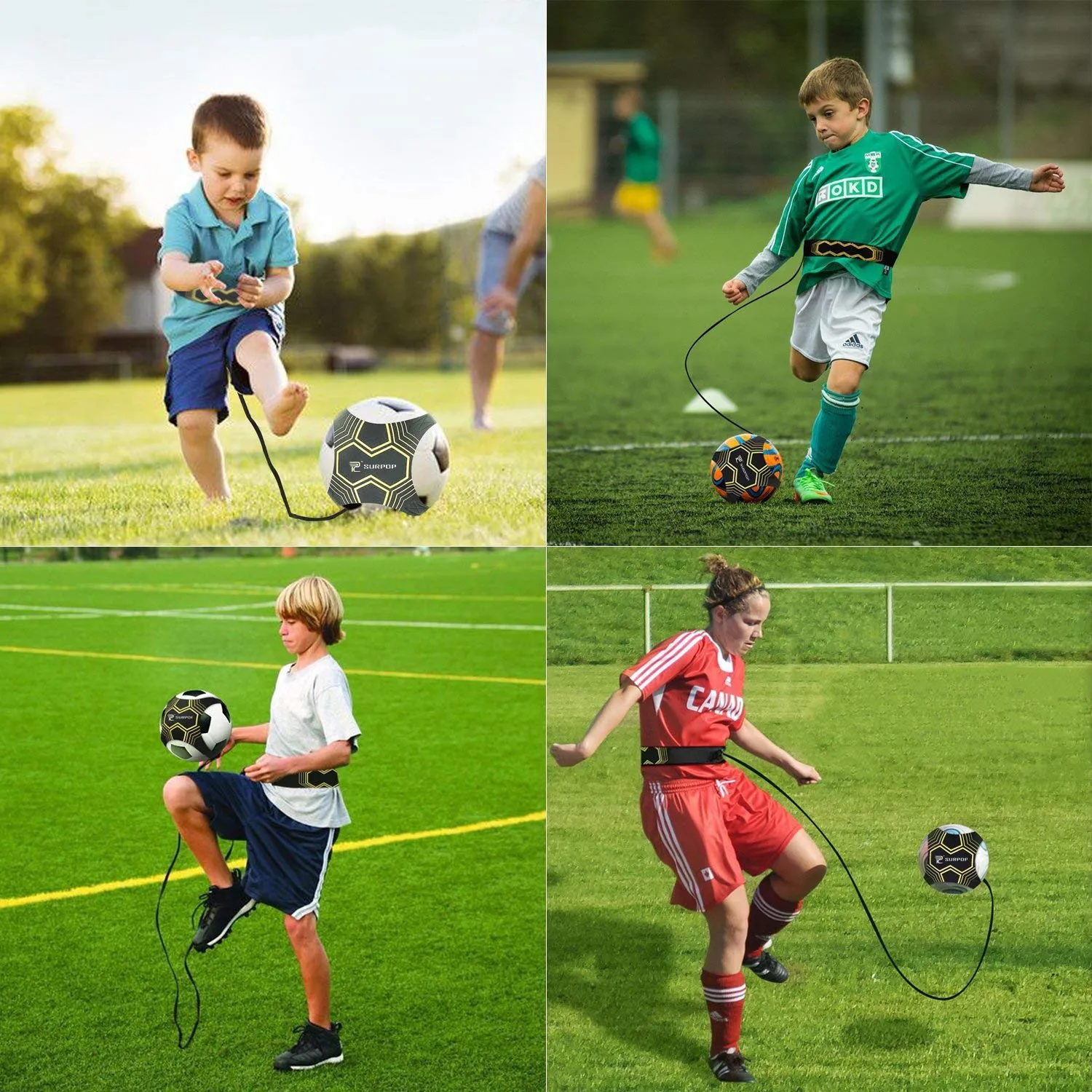 Versatile Solo Soccer Kick Trainer for All Ball Sizes