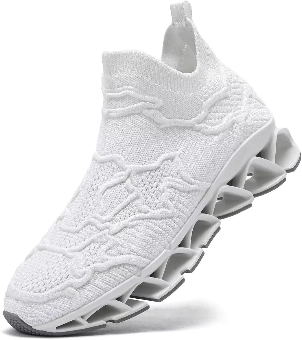 Vooncosir Men's Fashion Sneakers Breathable Mesh Running Shoes Blade Non Slip Soft Sole Casual Athletic Walking Shoes