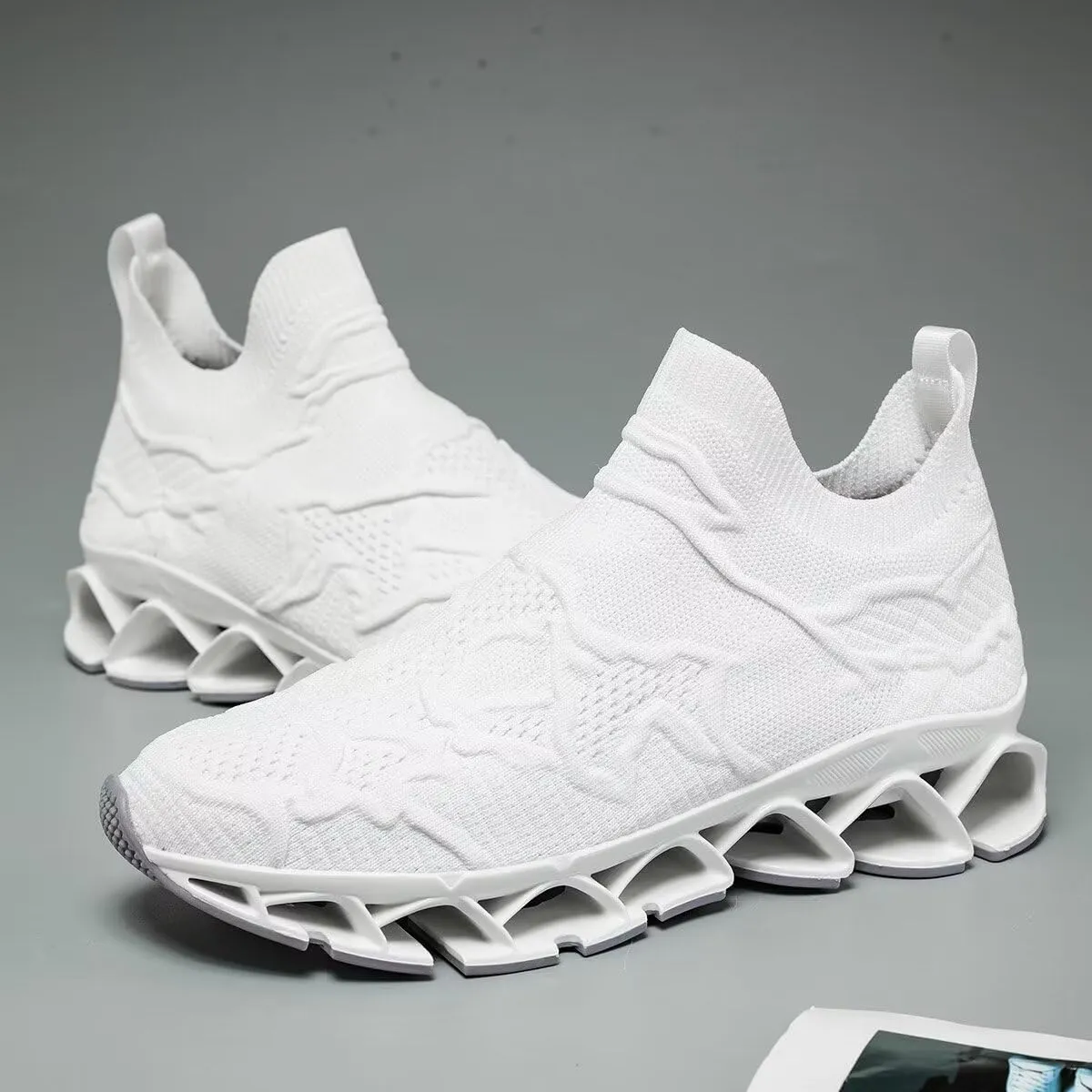 Vooncosir Men's Fashion Sneakers Breathable Mesh Running Shoes Blade Non Slip Soft Sole Casual Athletic Walking Shoes