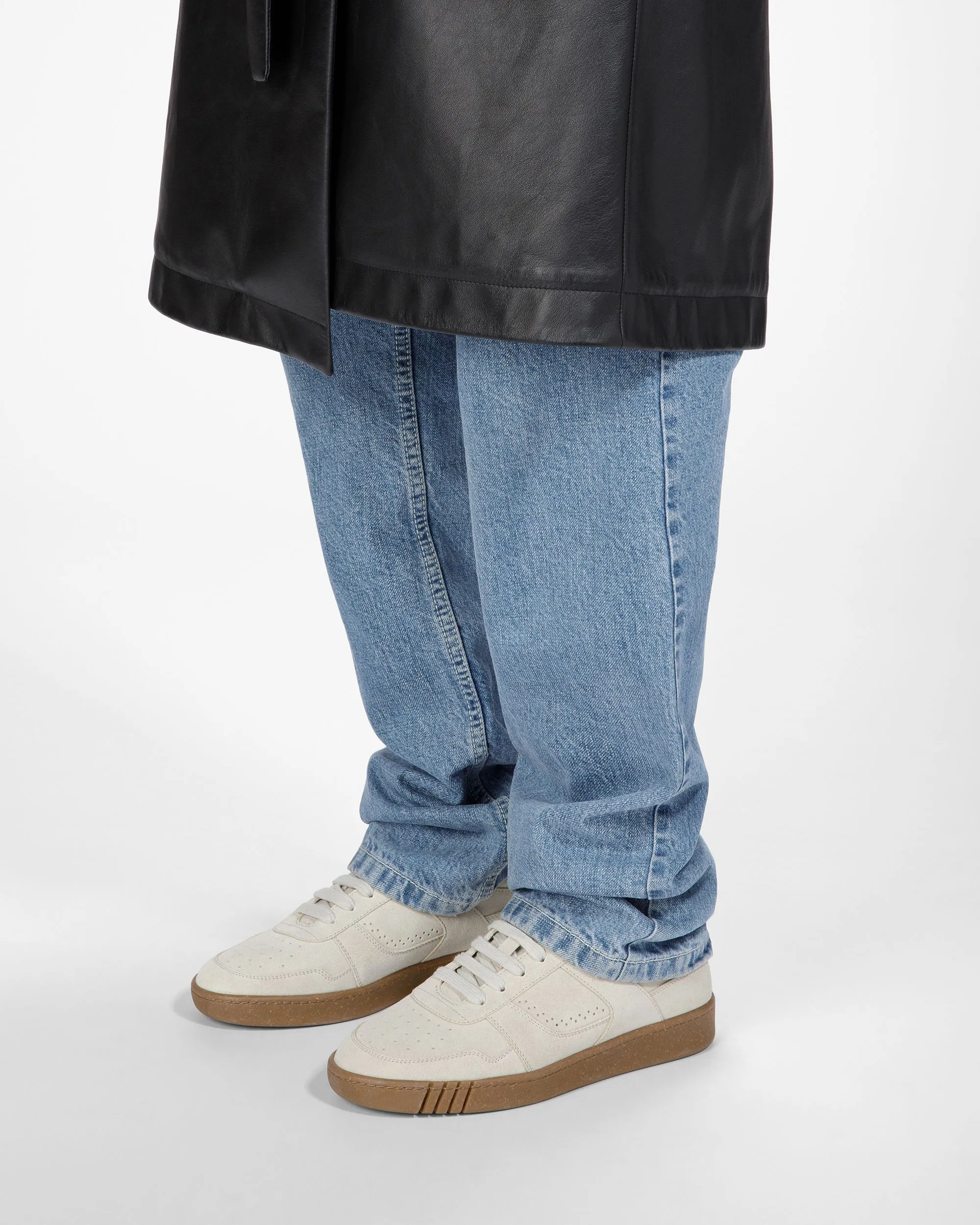 Weky Leather Sneakers In Dusty White