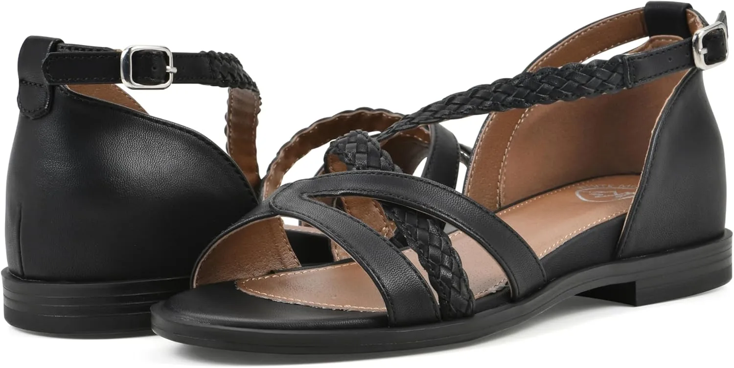 WHITE MOUNTAIN Women's Kika Open Toe Flat Sandal