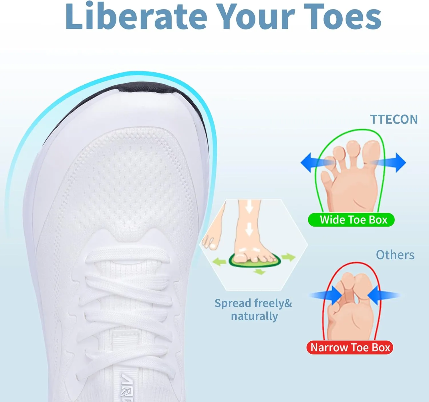 Wide Toe Box Mens Walking Shoes with Arch Support Wide Width Orthotic Sneaker for Plantar Fasciitis Slip On Tennis Running Shoes Size 8-13
