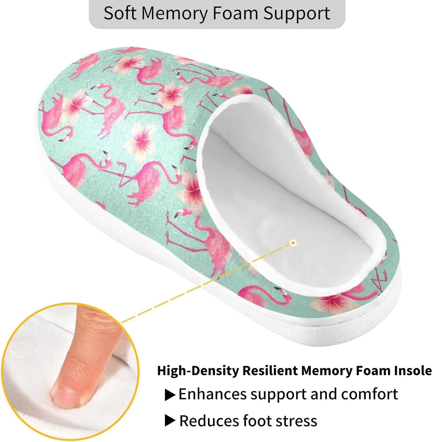 Women's and Men's Fuzzy House Slippers Cozy Memory Foam Slippers Indoor Outdoor Warm Nonslip Family Slippers