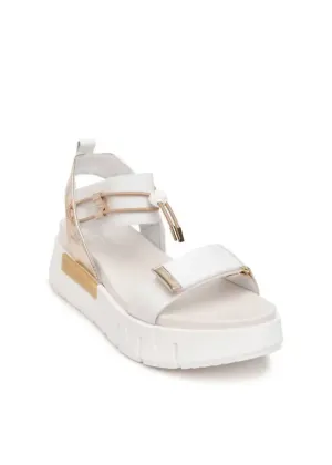 Women's Argento Flatform Sandal In Bianco
