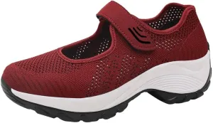 Women's Fashion Sneaker Mesh Slip On Black Non Slip Shoes for Women Comfortable Woman Walking Shoes Slide On Loafers Women Shoes White Leather Slip On Sneakers for Women