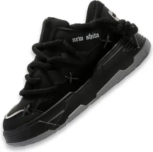 Women’s Faux Leather Fashion Platform Chunky Sneakers Lightweight Breathable Height Increasing Unisex Casual Walking Tennis Running Shoes